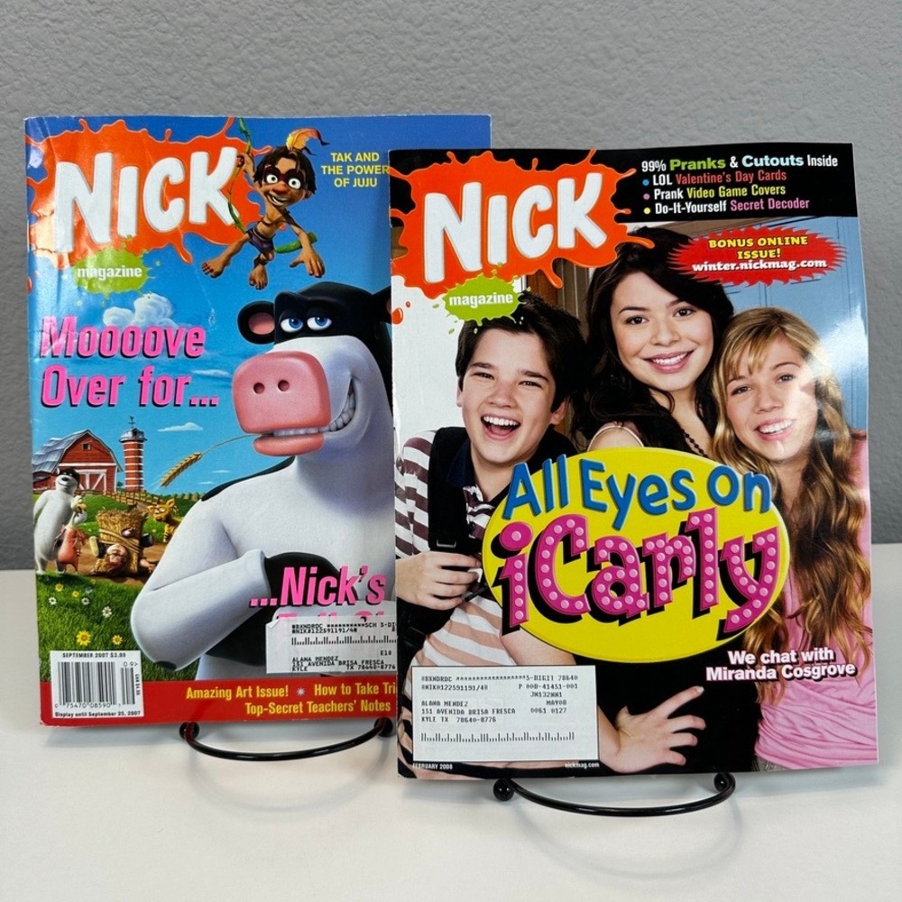 Nick Magazine SET 2007 2008 iCarly Miranda Cosgrove Back at the Barnyard Vintage